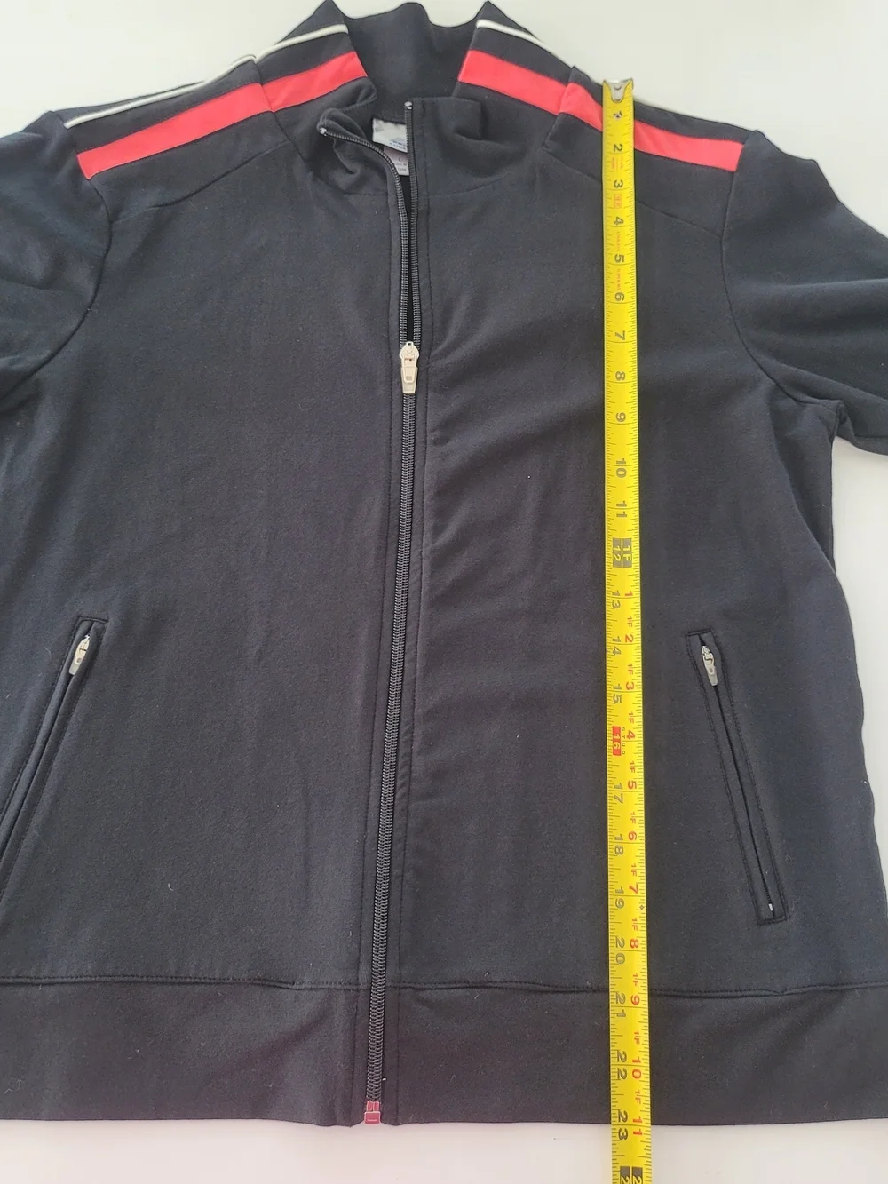 Prospirit Black Bomber Jacket with Red and White Stripes Size L